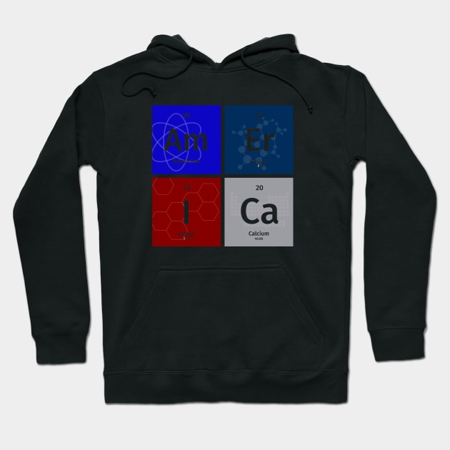 AmErICa in Atomic Symbols Hoodie by orbitaledge